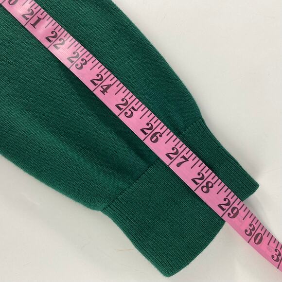 Lands End Supima Cotton Grandpa Sweater Men Size XLT Hunter Green Dad V-neck - Picture 9 of 10